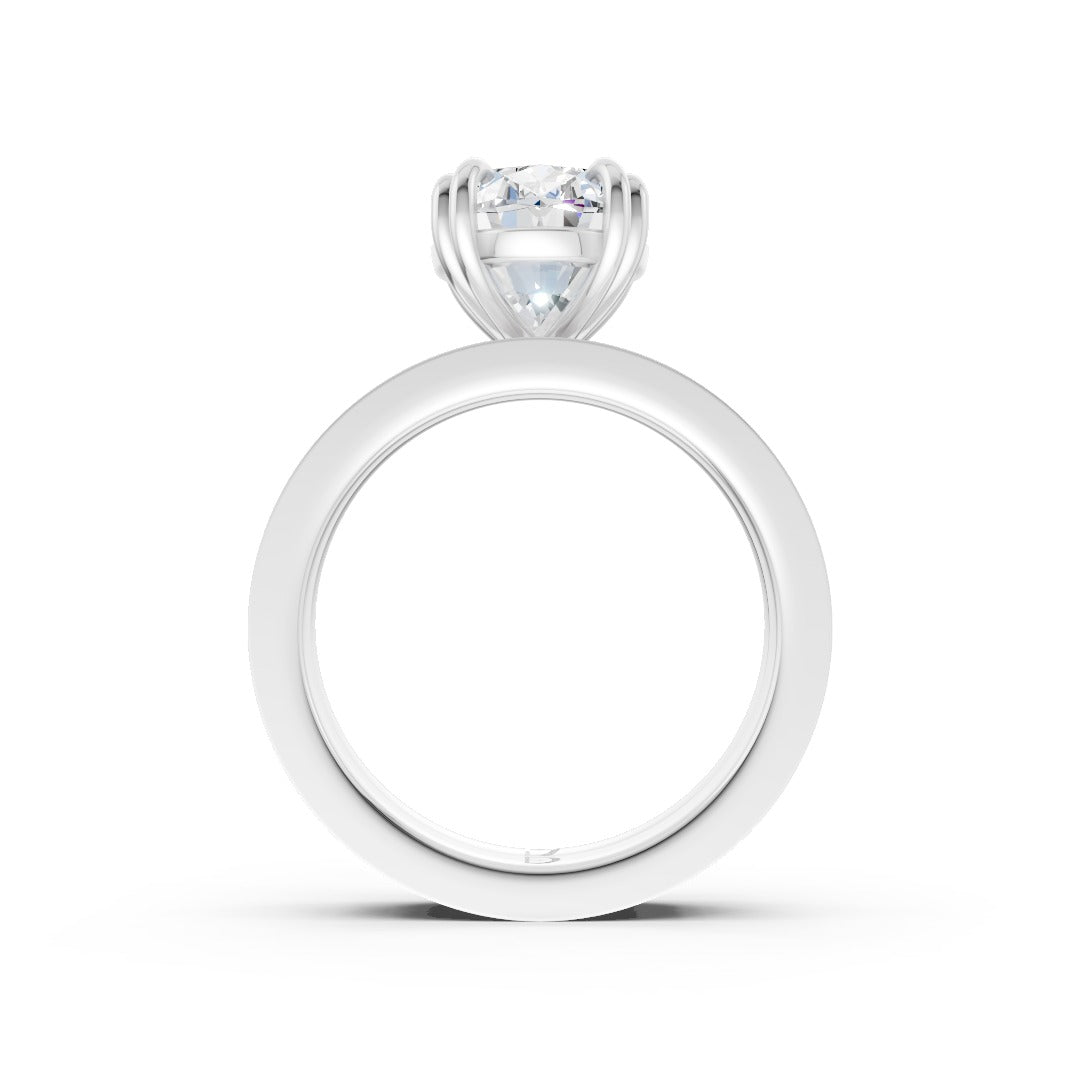 Oval Cut Lab-Grown Diamond Bridal Ring with Baguette Channel Setting Band