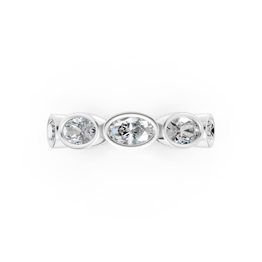 East West Oval Bezel Set Full Eternity Band