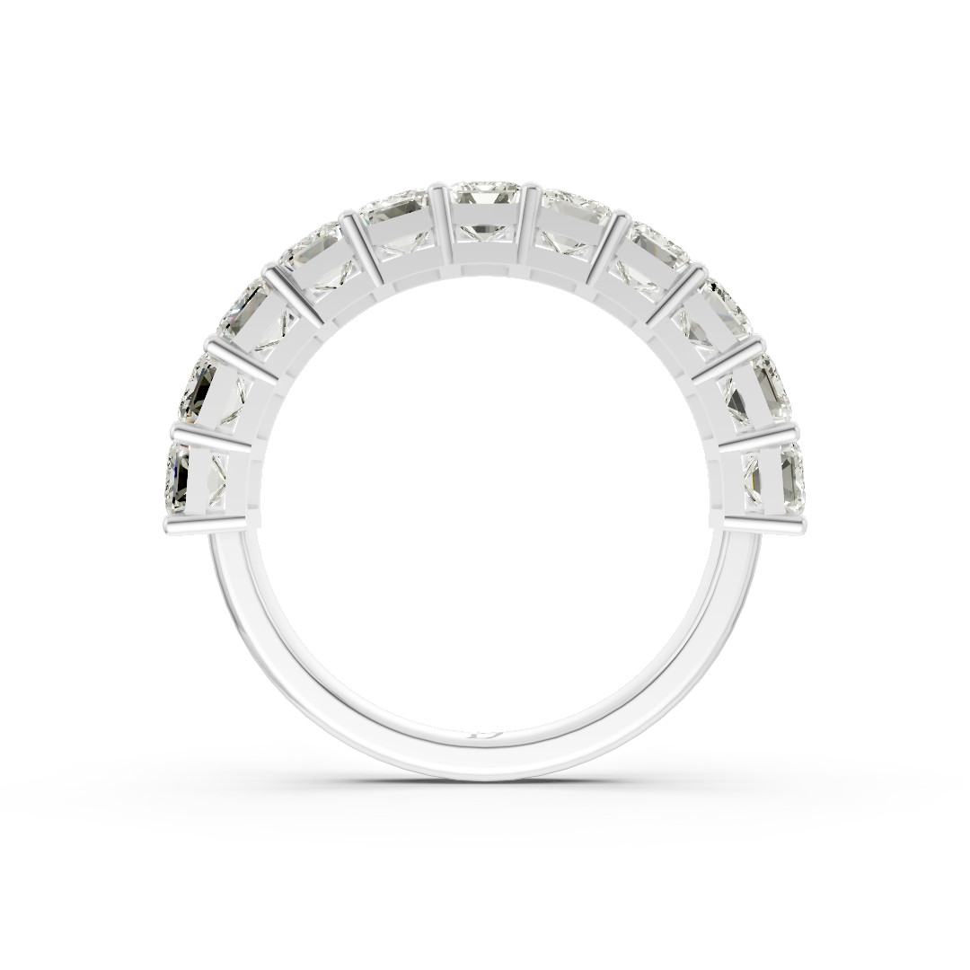 Emerald Diamond Half Eternity Band