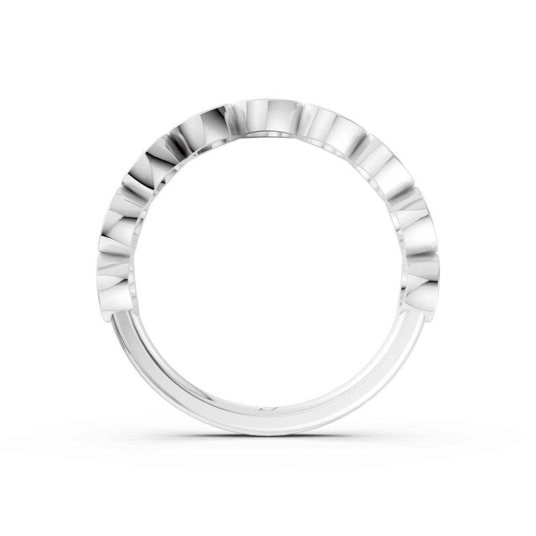 Bezel Set Round Diamond Half Eternity Band