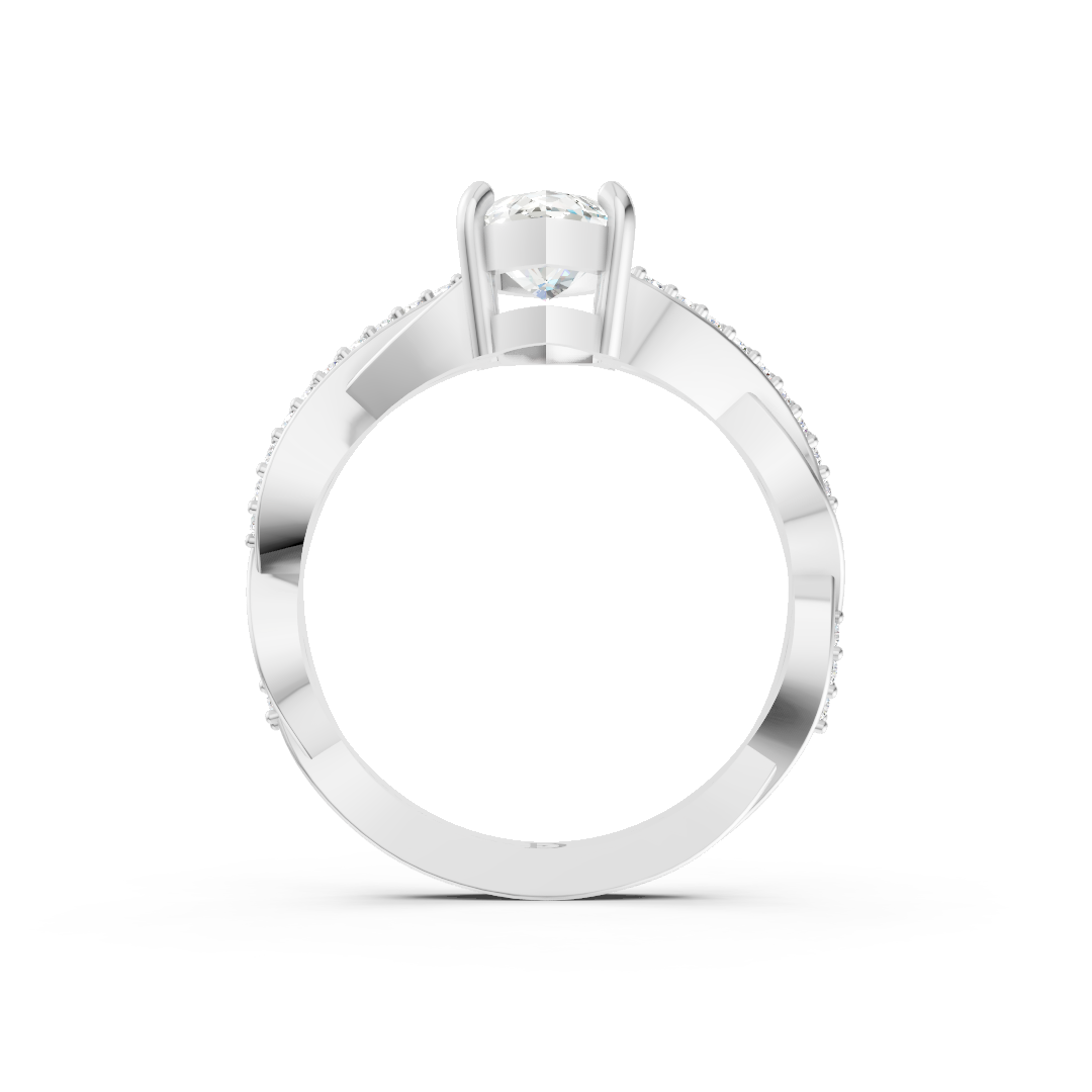 Marquise Cut Diamond Pave Set Criss-Cross Ring