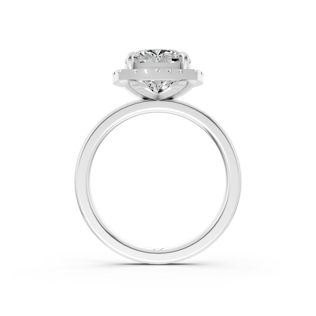 Cushion Cut Lab Created Diamond Halo Anniversary Ring