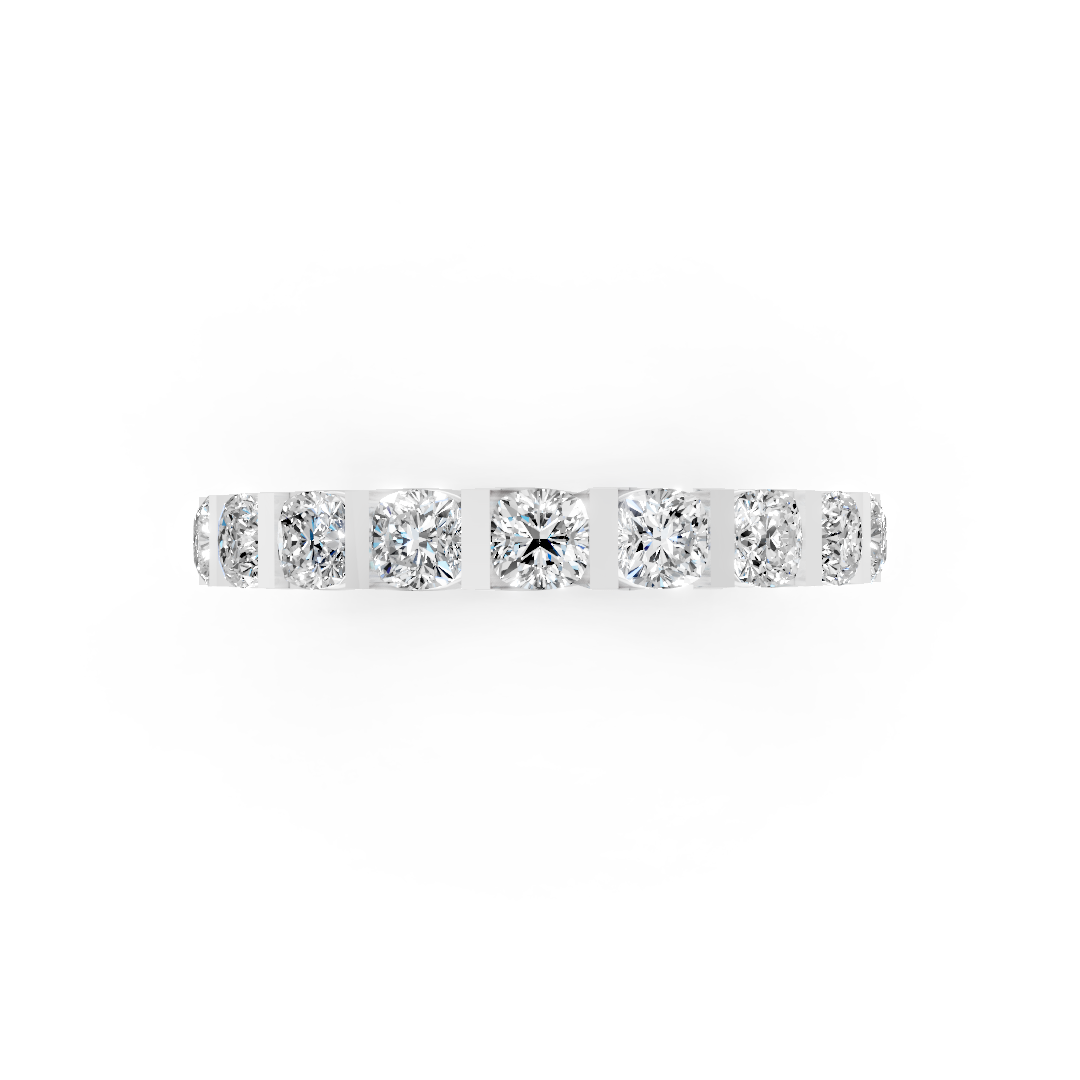 Cushion Diamond Bar Set Full Eternity Band