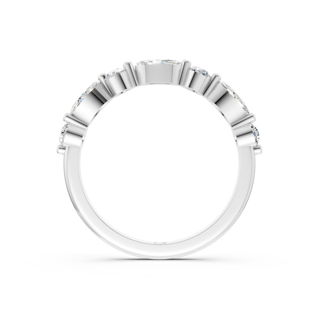 Marquise & Round Diamond Mixed Cut Wedding Band