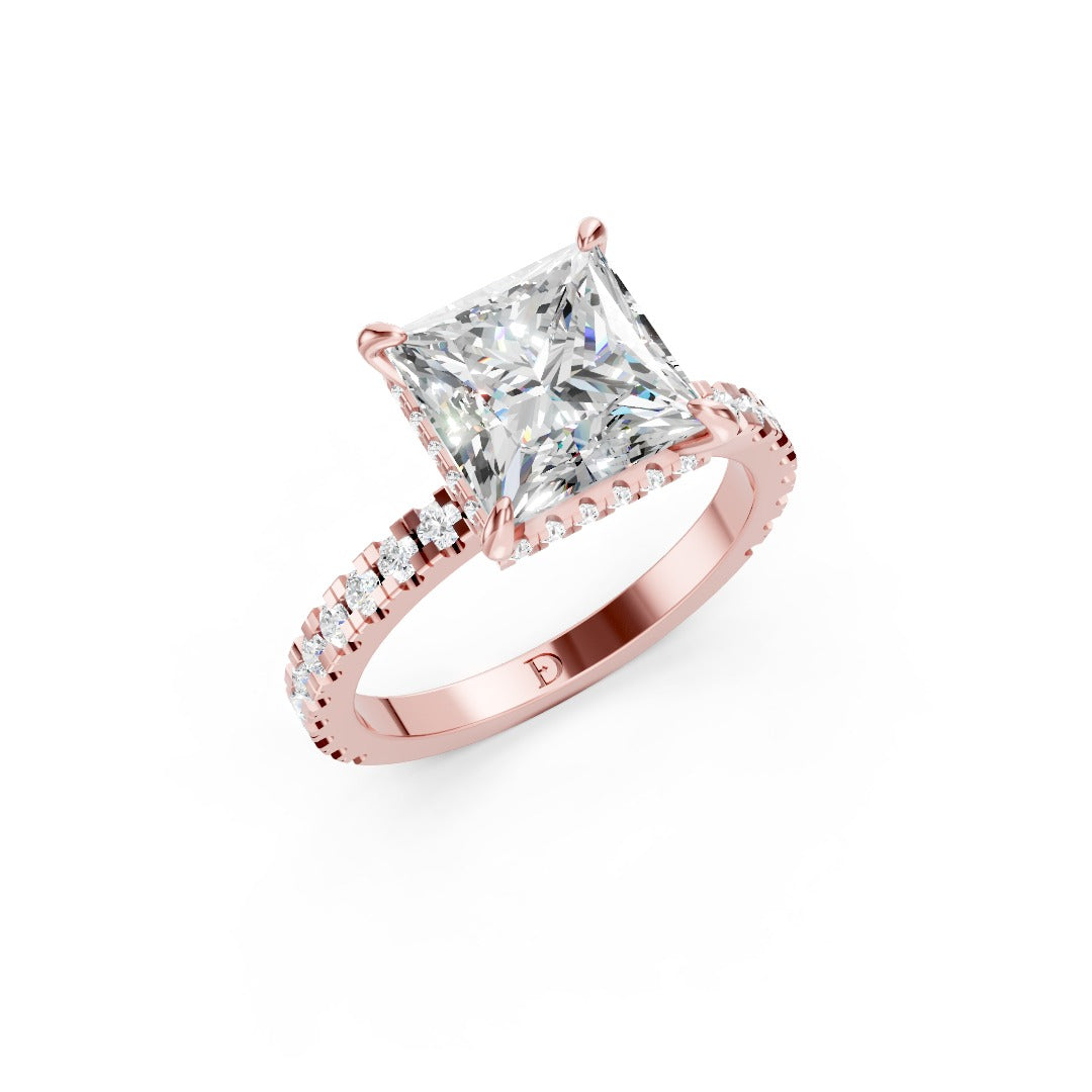 Princess Diamond With Hidden Halo Anniversary Ring