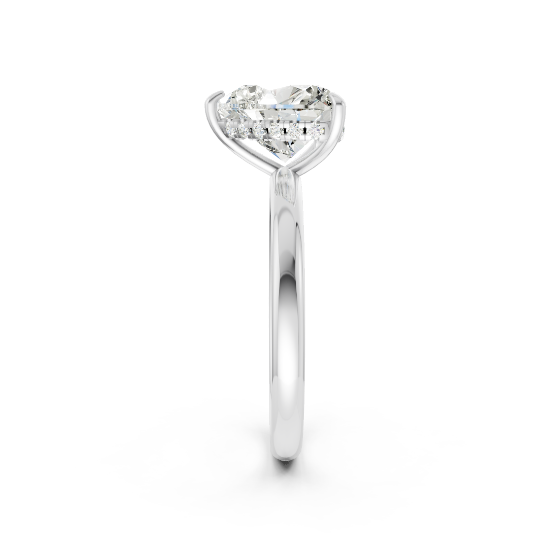 Heart Diamond Hidden Halo Ring