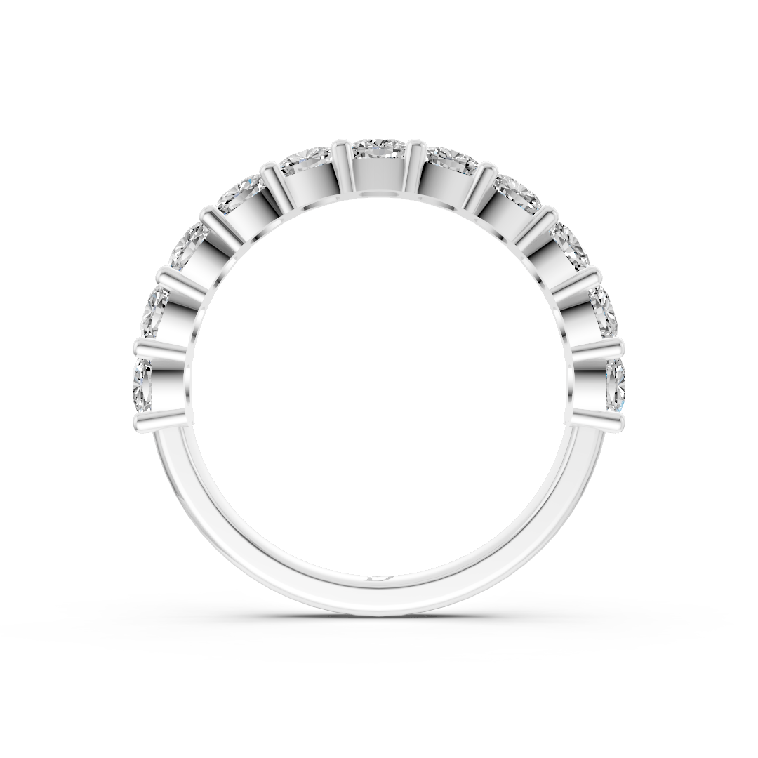 Shared Prong Cushion Cut Half Eternity Band
