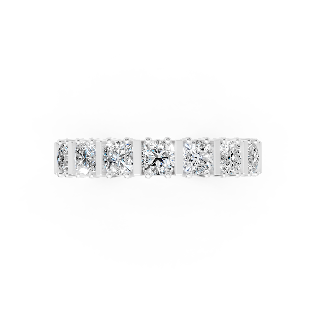 Bar Prong Set Cushion Anniversary Band