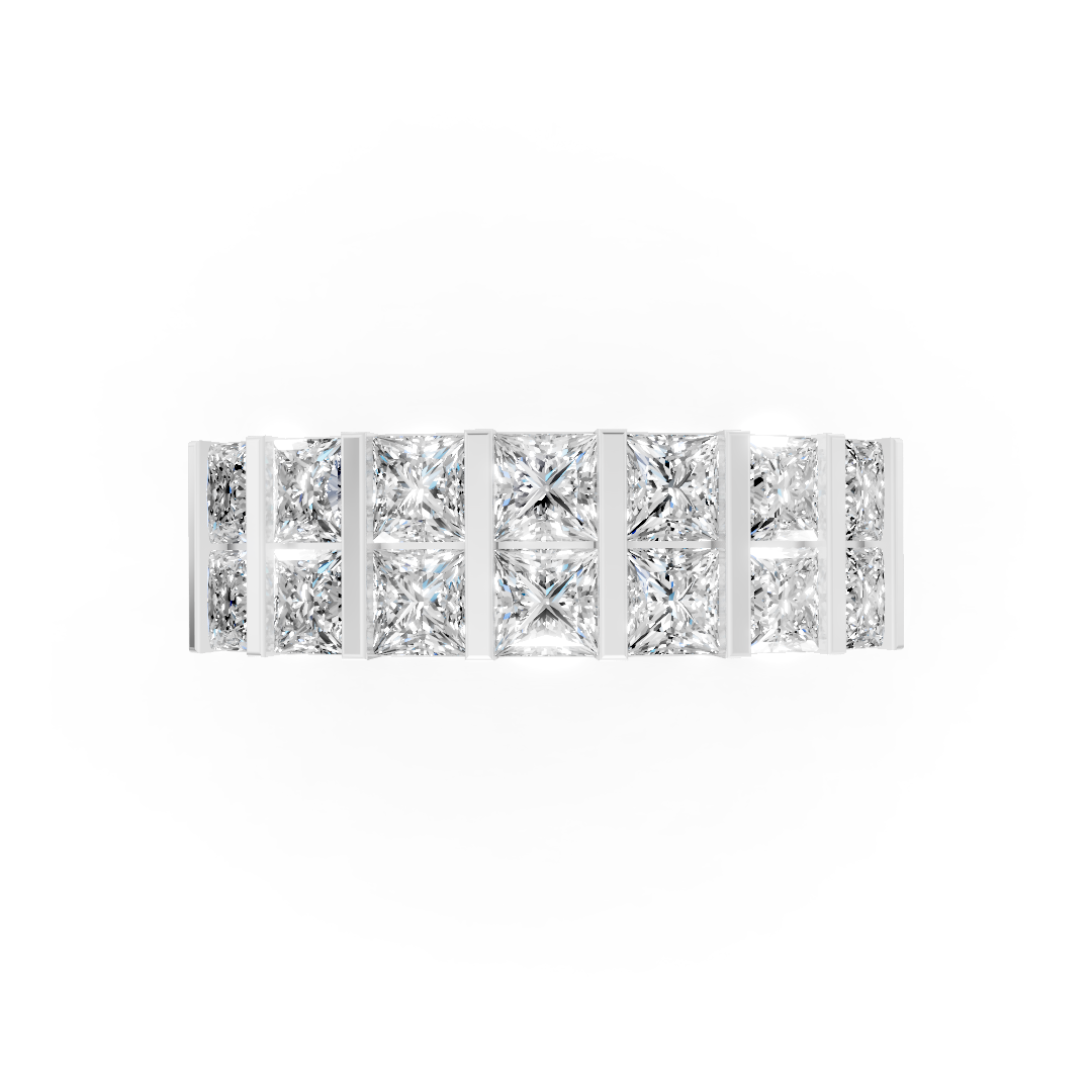 Princess Double Row Diamond Band