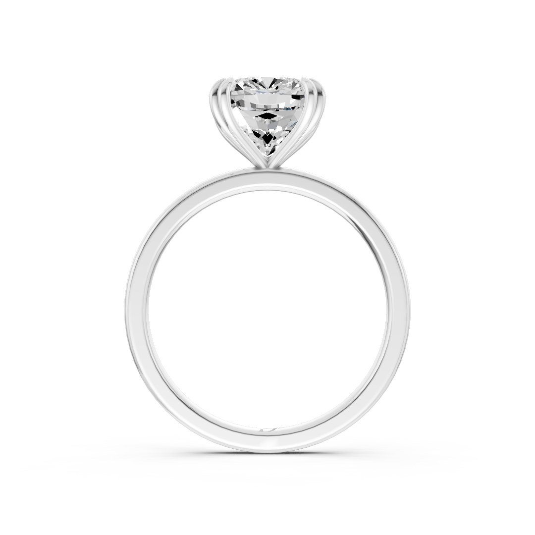 Double Prong Cushion Solitaire Ring