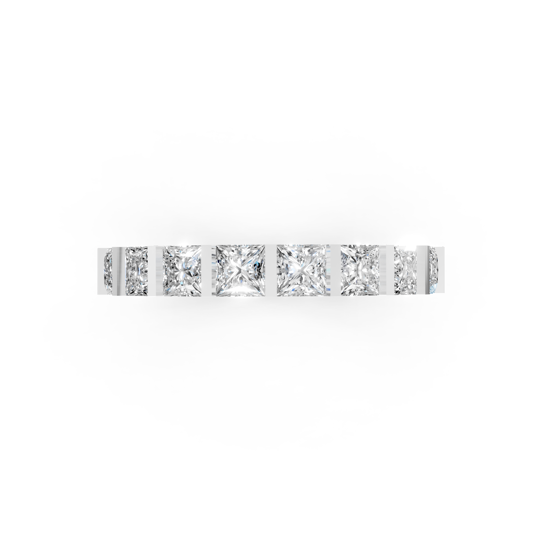 Bar Setting Princess Cut Diamond Eternity Band