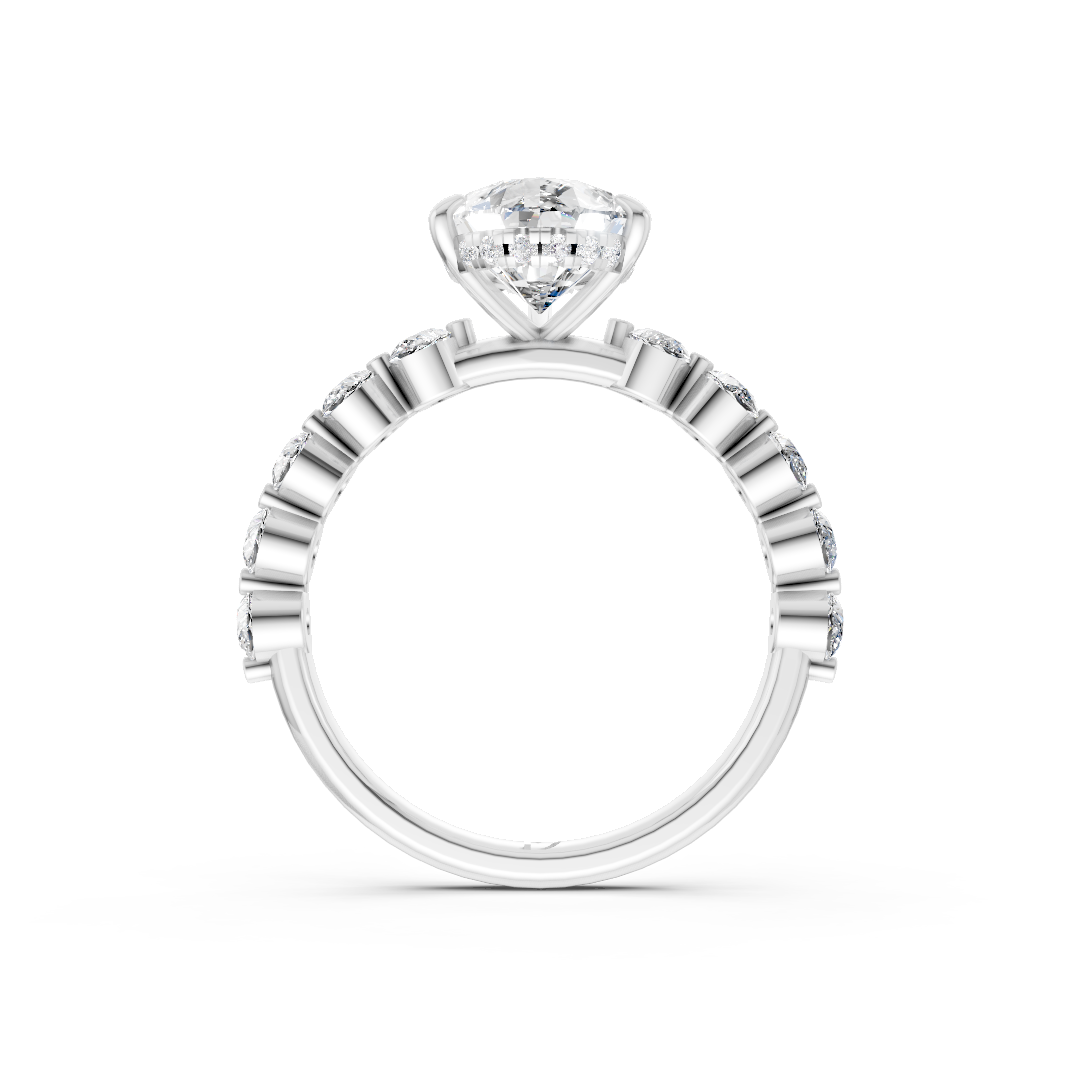 Pear Diamond Shared Prong Engagement Ring