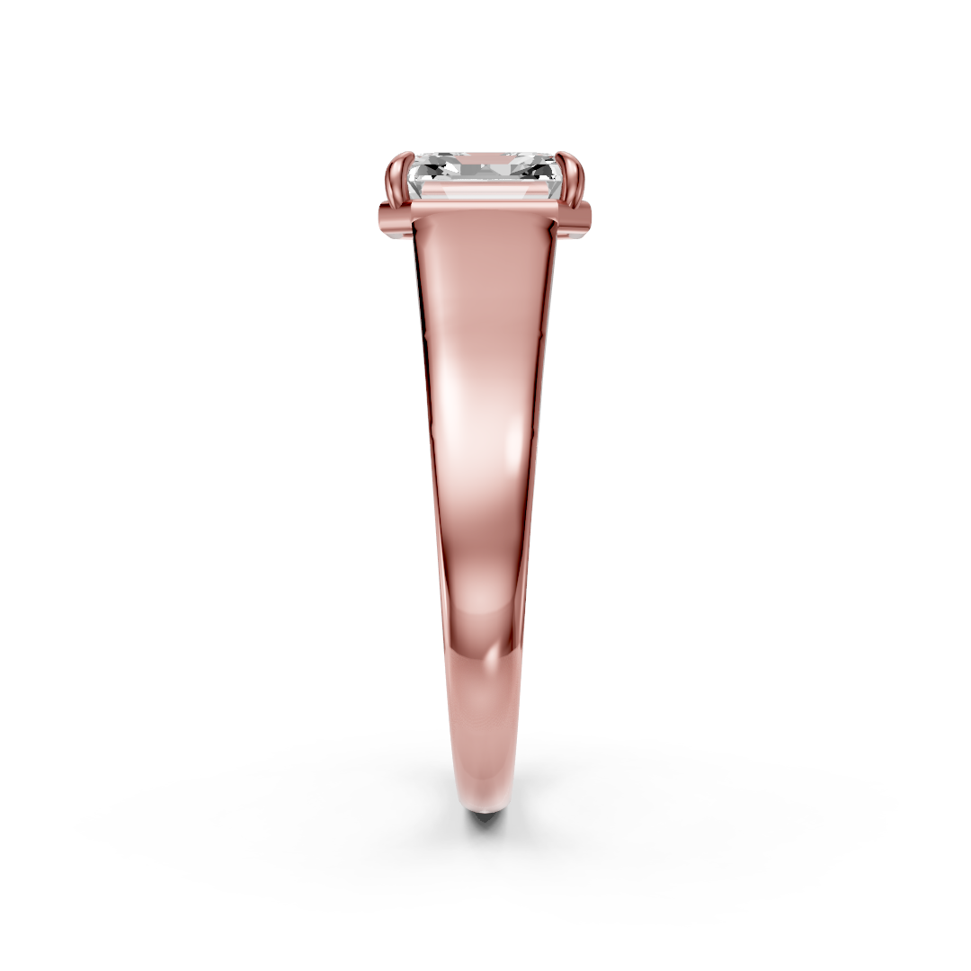 Asscher Diamond Tapered Band Ring