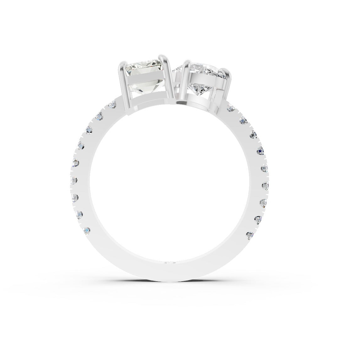 You And Me Emerald And Pear Diamond Ring