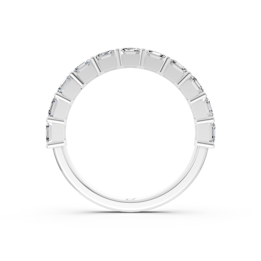 Shared Prong Asscher Cut Half Eternity Band