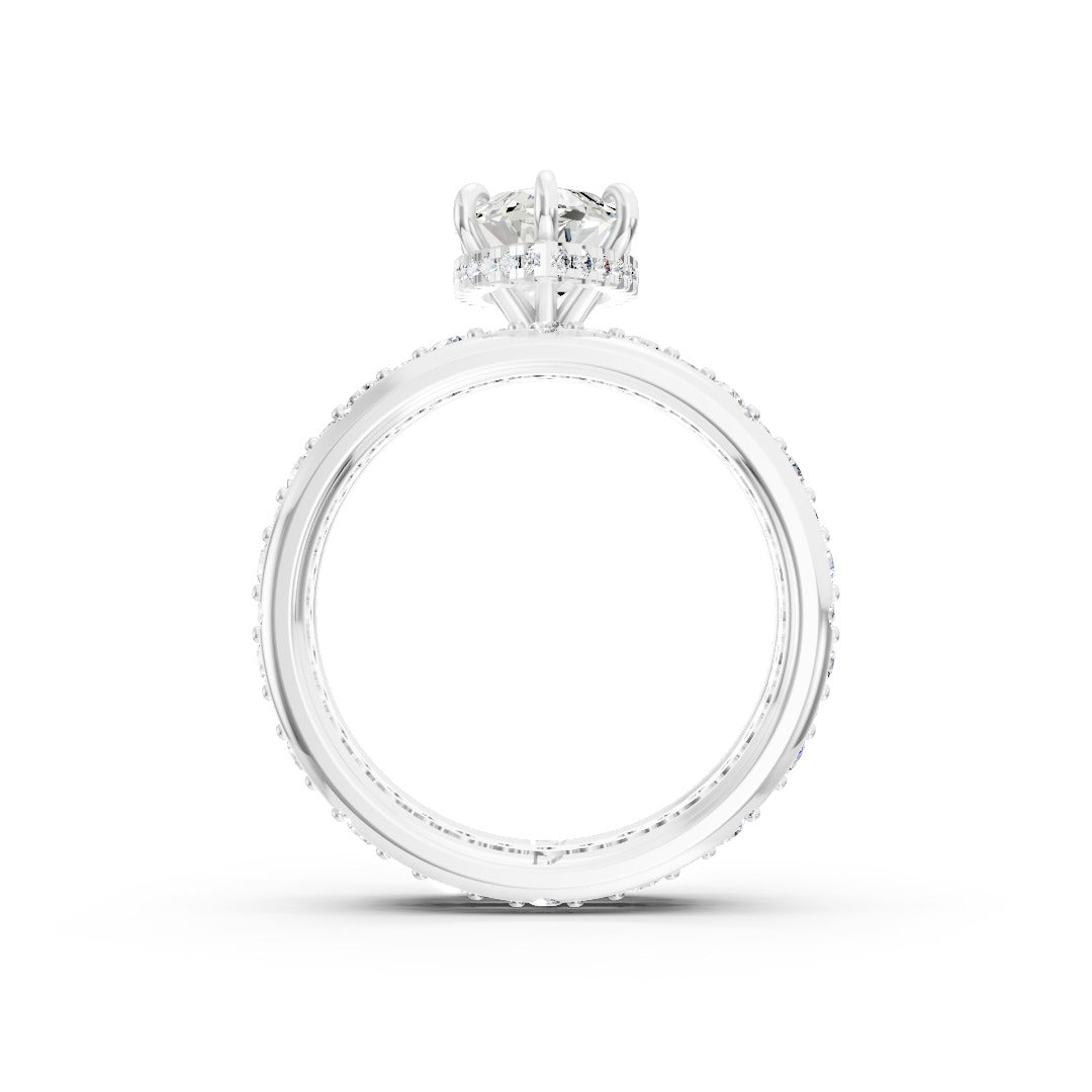 Marquise Cut Lab Diamond Three Piece Wedding Ring Set