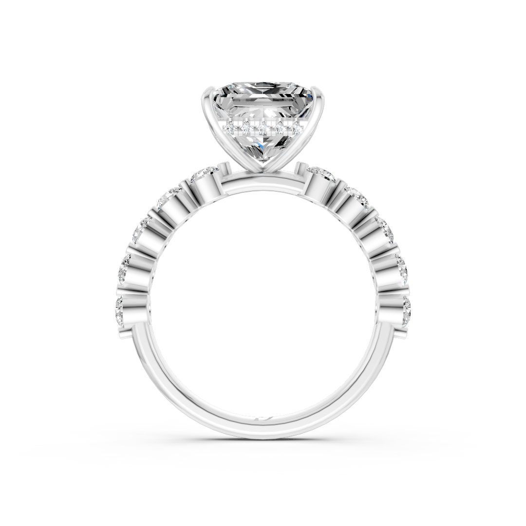 Princess Diamond Shared Prong Engagement Ring