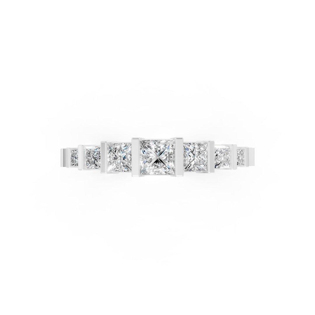 Princess Brilliant Bar Set Diamond Band