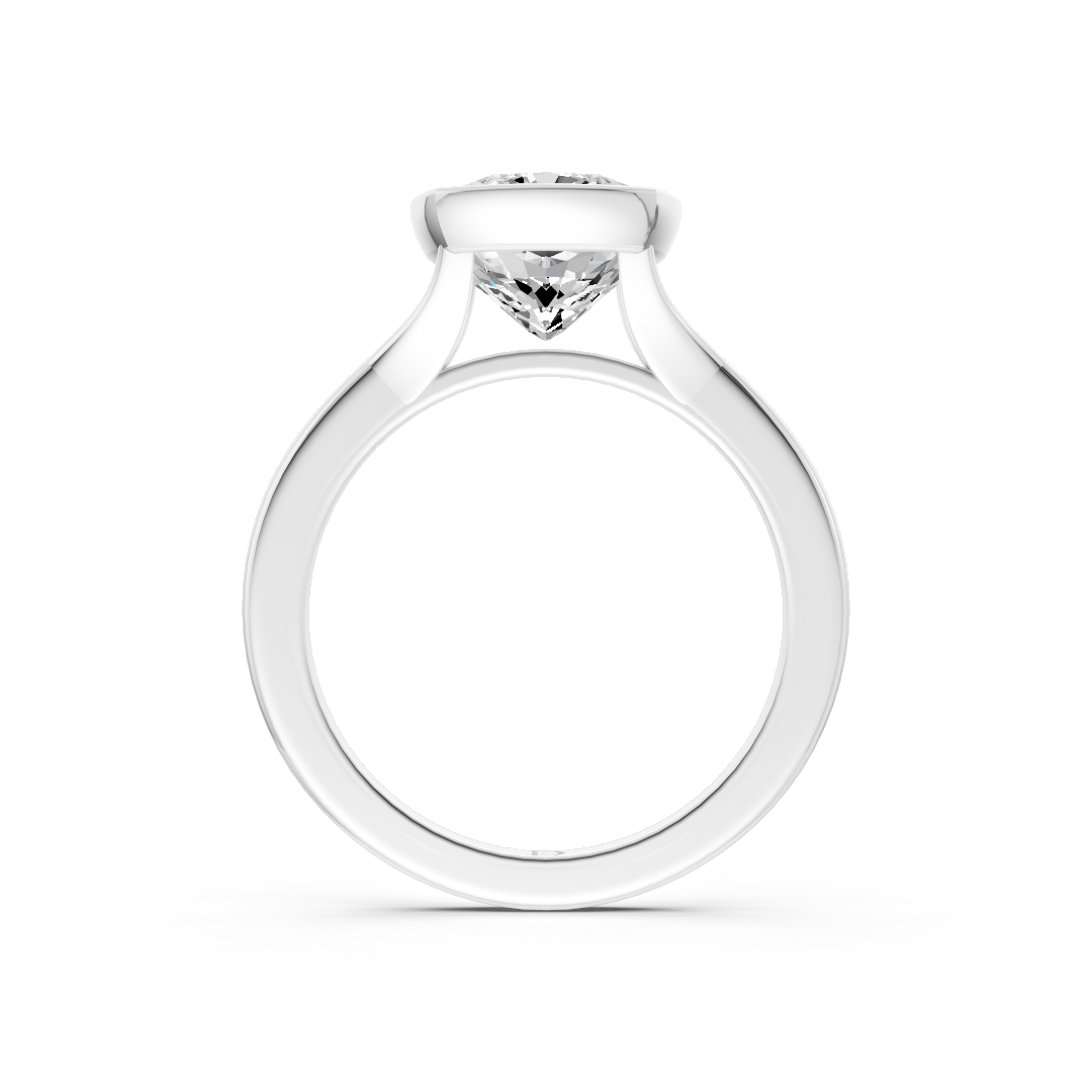 Cushion Bezel Cathedral Shank Ring