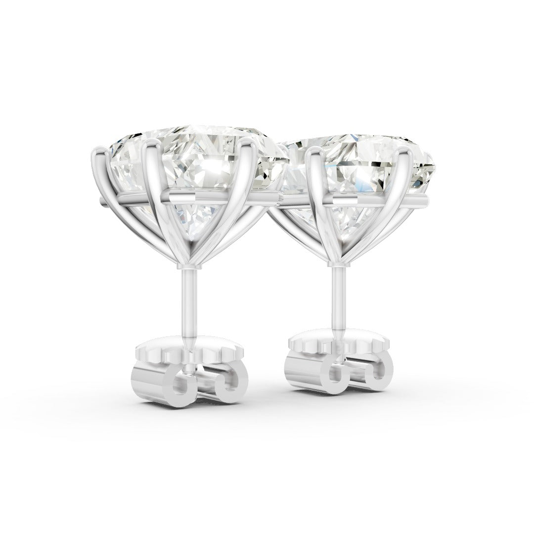 Radiant Brilliant Cut Diamond Stud Earrings