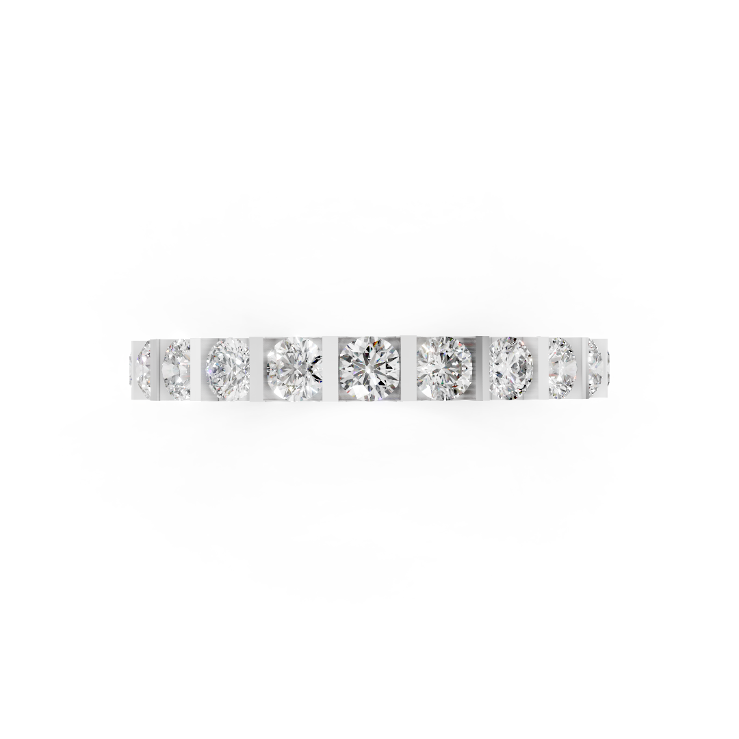 Round Diamond Bar Set Half Eternity Band