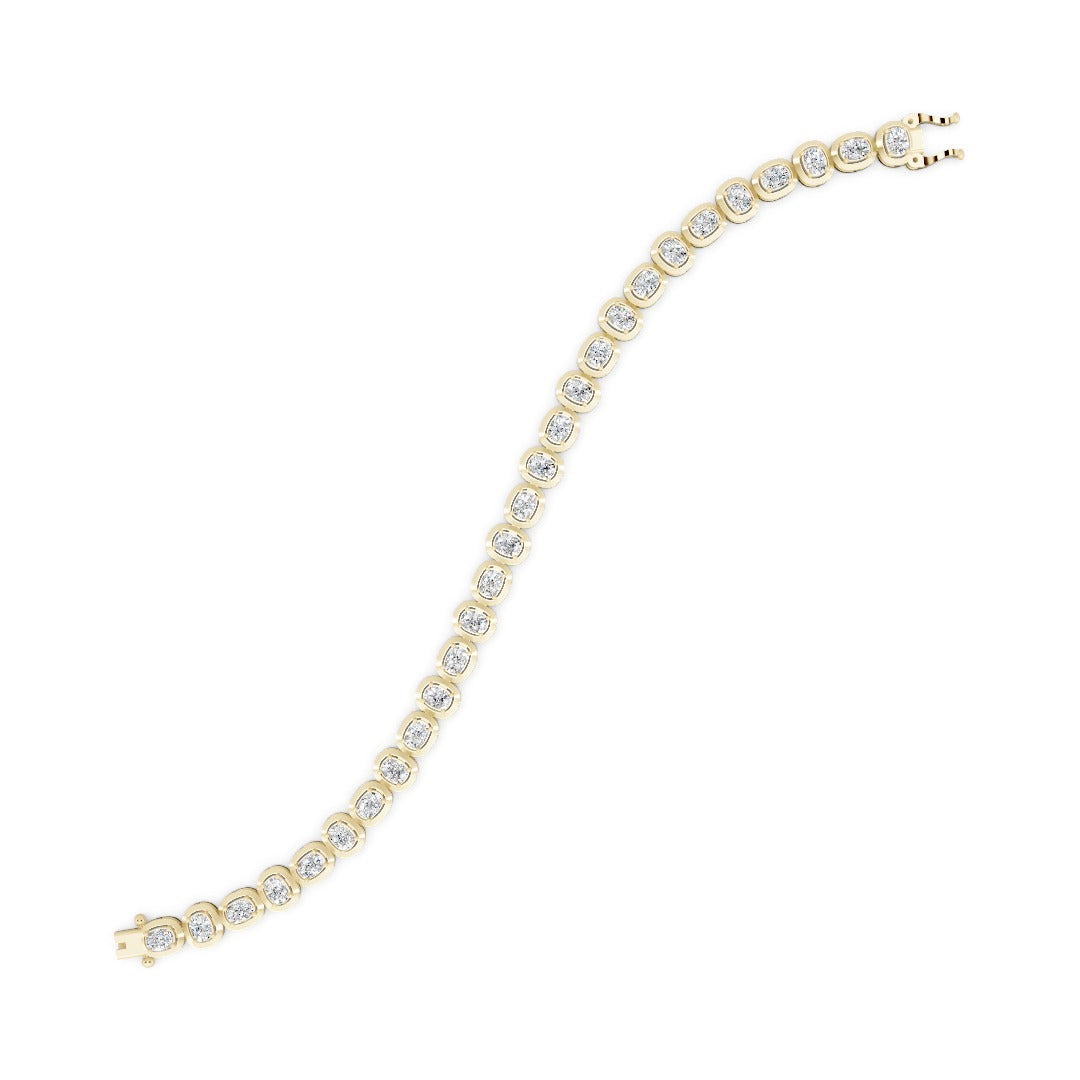 Bezel Set Cushion Diamond Tennis Bracelet