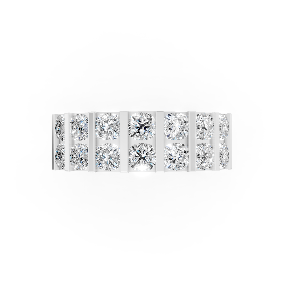 Cushion Double Row Diamond Band