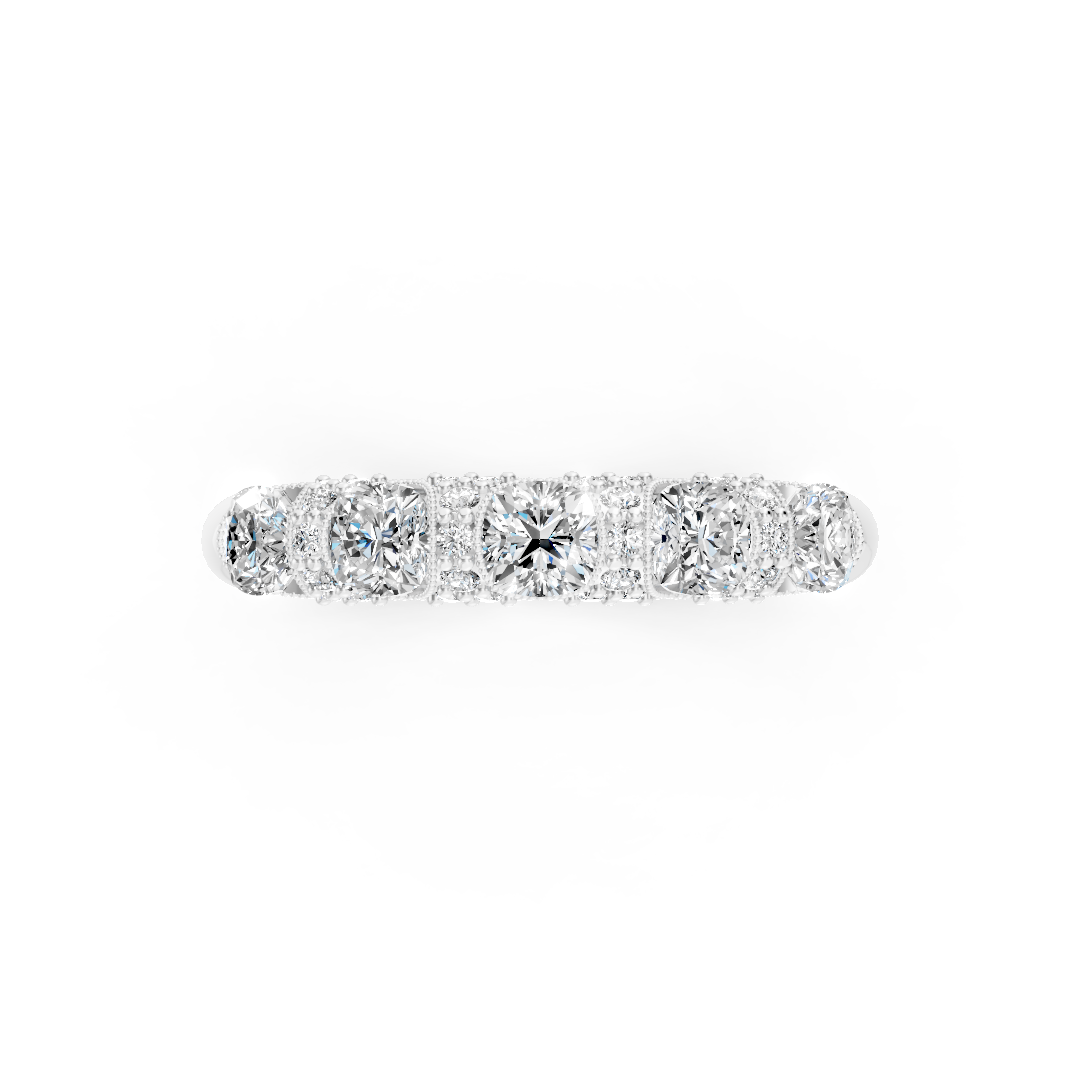 Vintage Cushion Diamond Anniversary Band