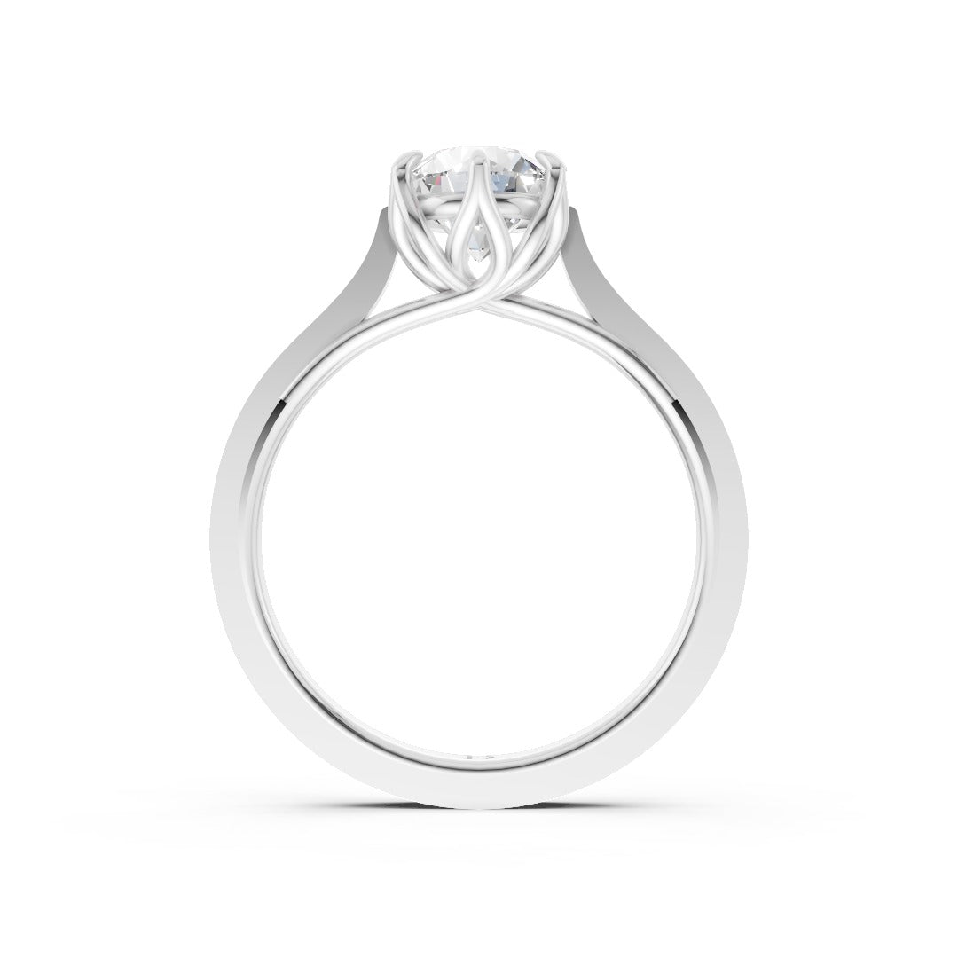 Six Prong Set Round Solitaire Diamond Anniversary Ring