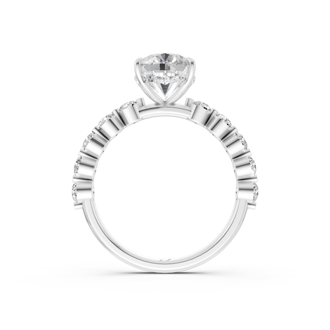 Oval Diamond Shared Prong Engagement Ring
