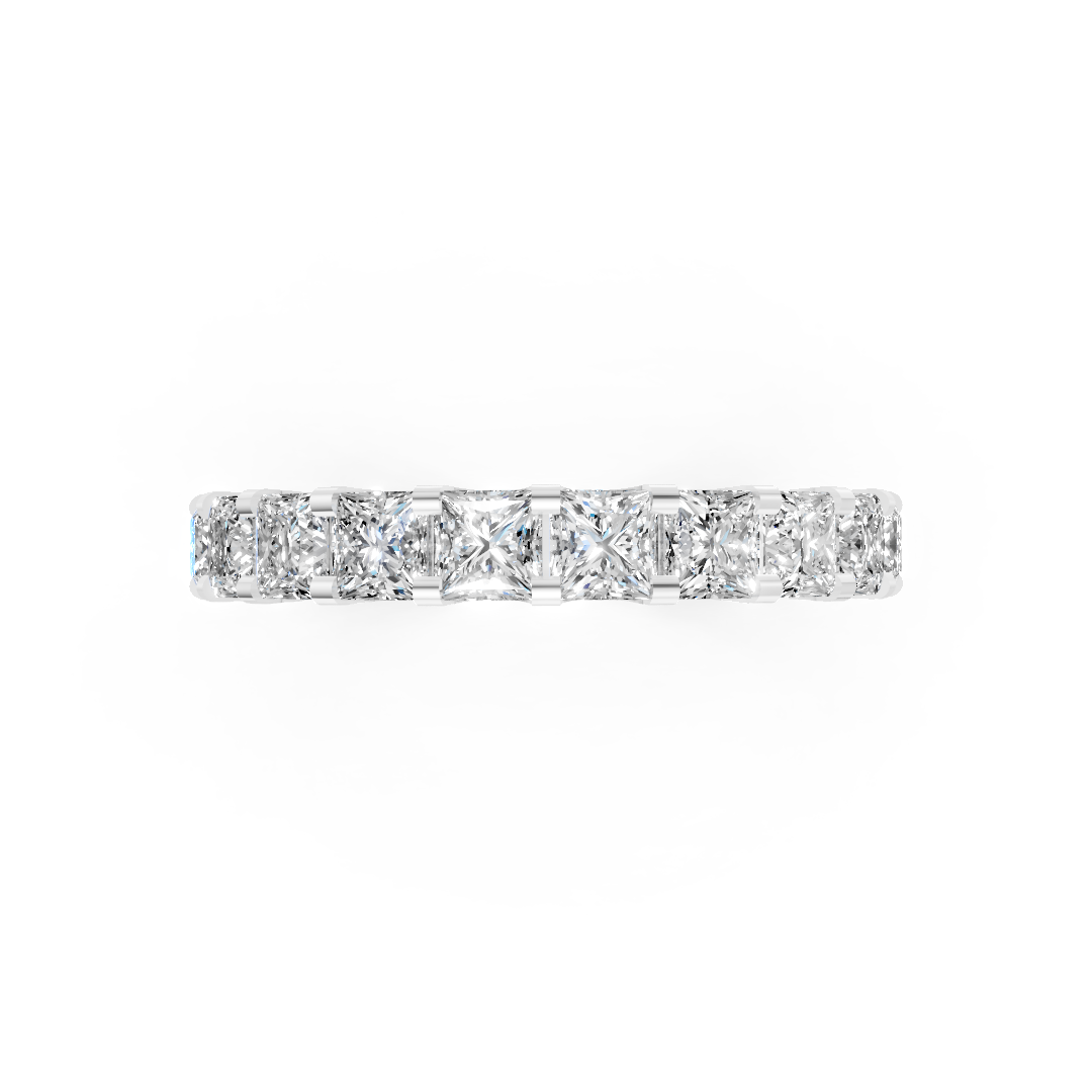 Princess Diamond U Shaped Wedding Band
