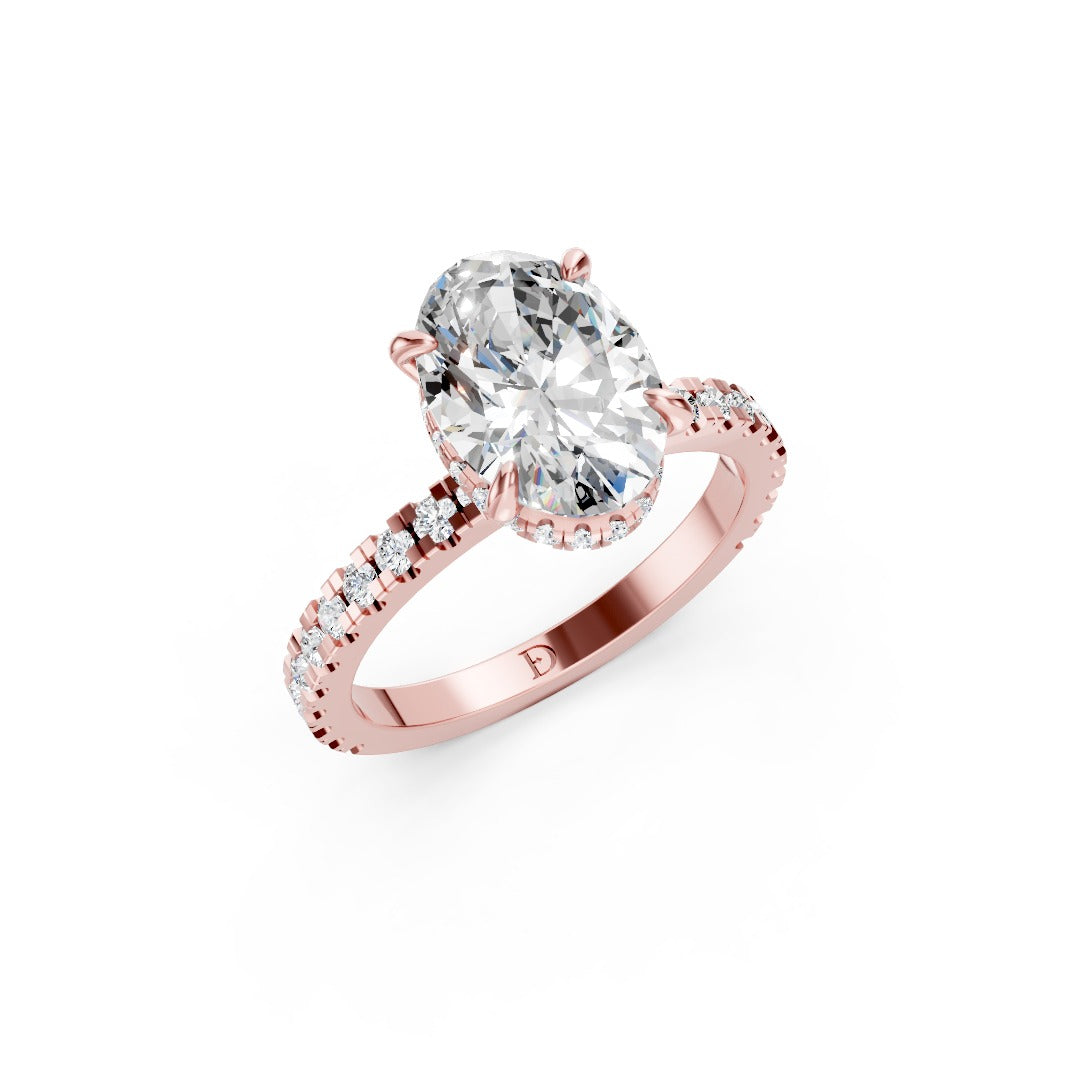 Oval Diamond With Hidden Halo Anniversary Ring