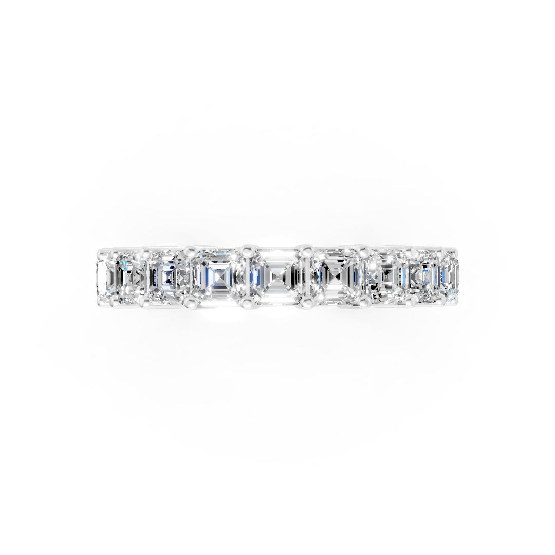 Asscher Diamond Half Eternity Band