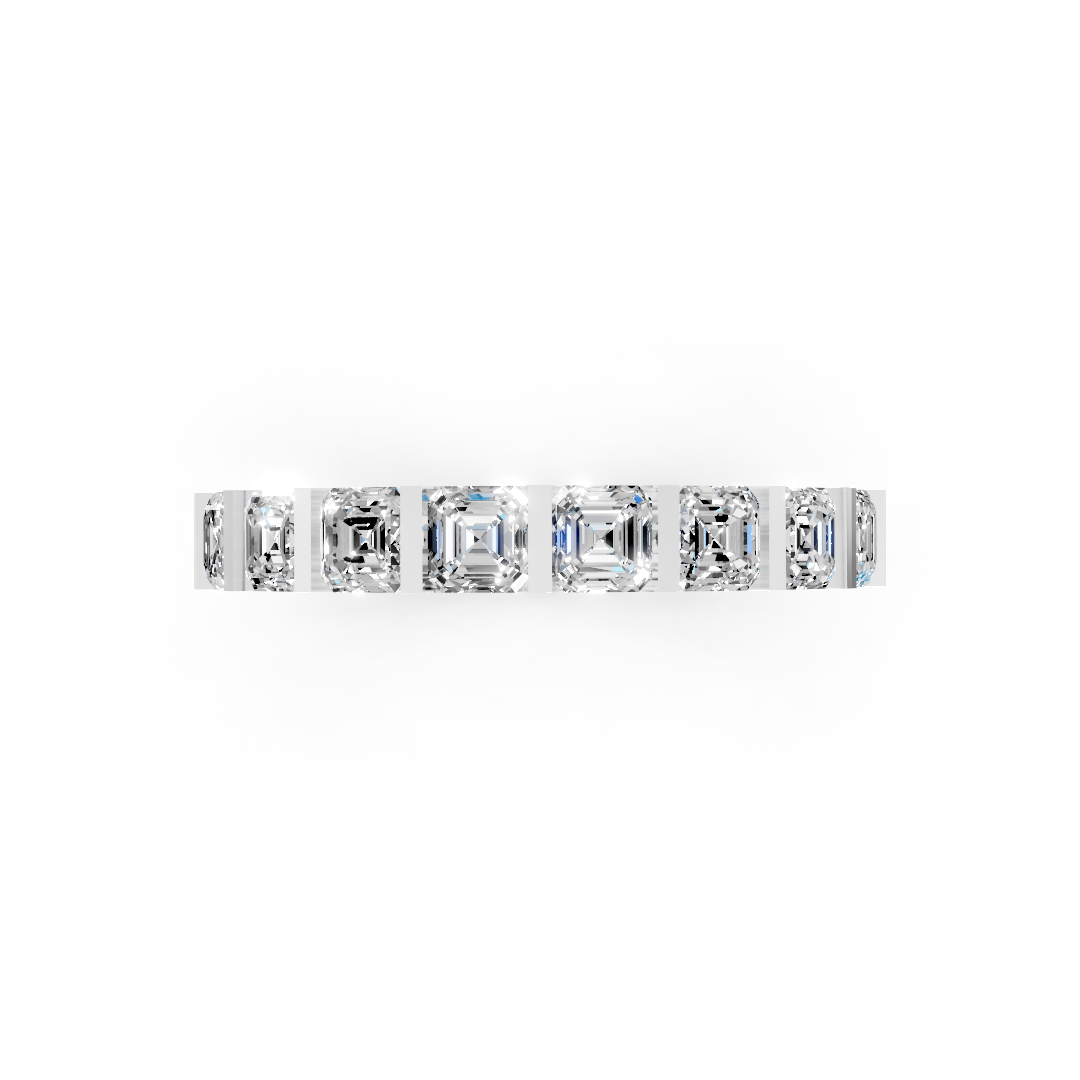 Bar Setting Asscher Cut Diamond Eternity Band