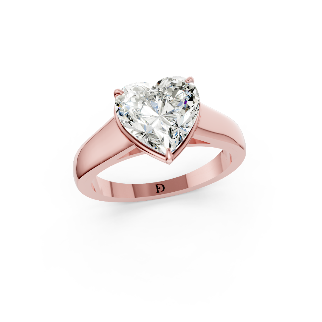 Heart Diamond Tapered Band Ring