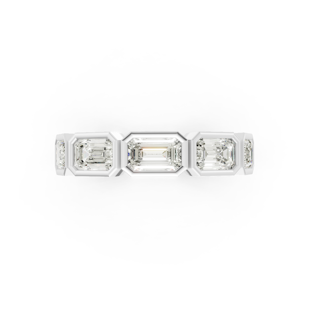 East West Emerald Bezel Set Full Eternity Band