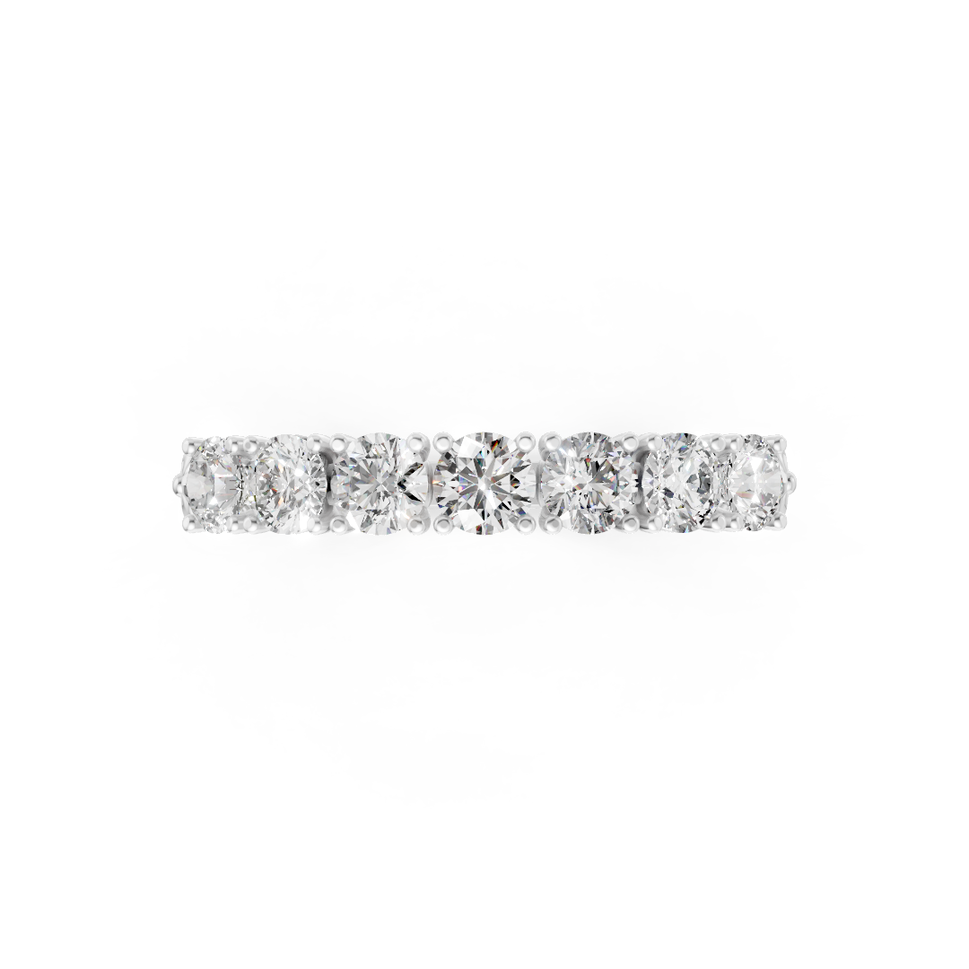 Round Cut 7 Stone Lotus Band