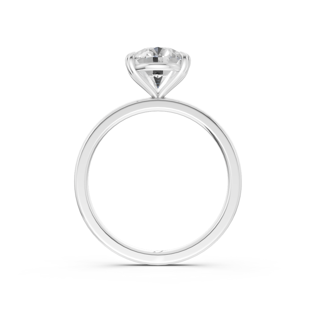 Double Prong Oval Solitaire Ring