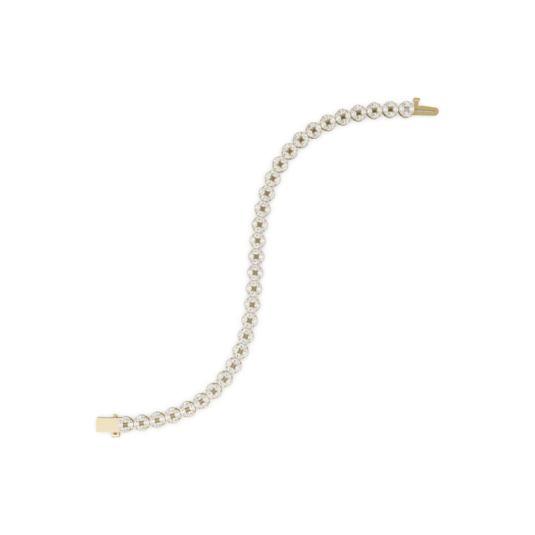 Marquise Cut Diamond Cricle Tennish Bracelet
