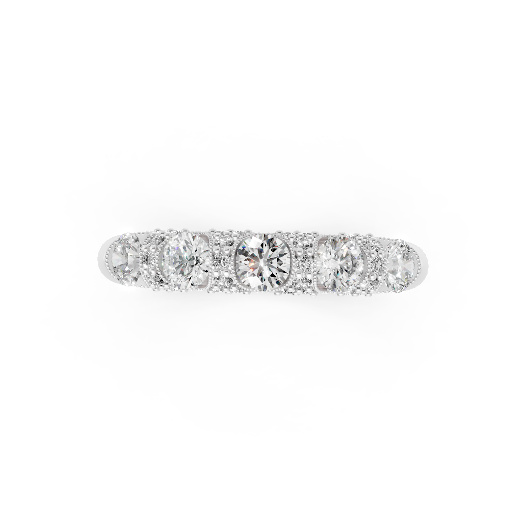 Vintage Round Diamond Anniversary Band