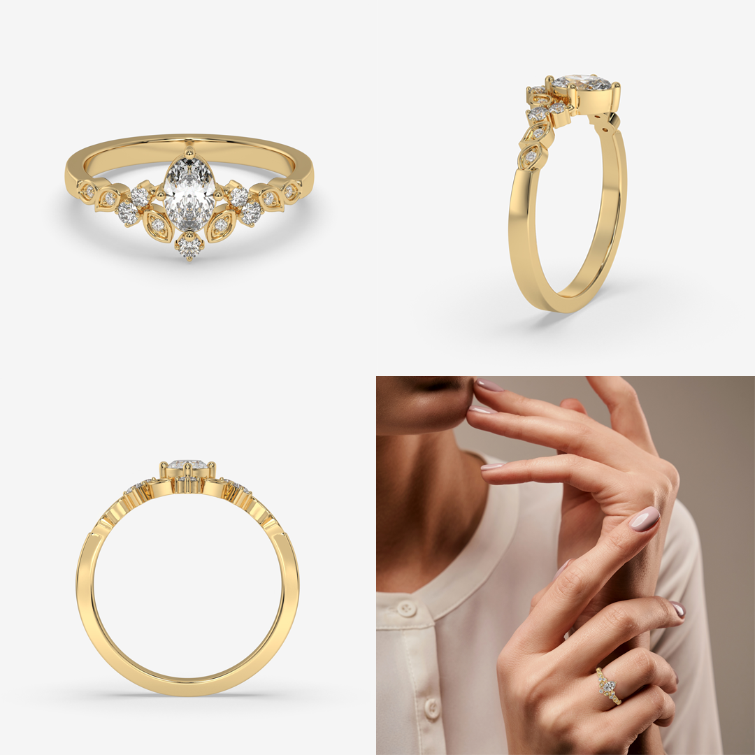 Oval Cut Round Prong Ring