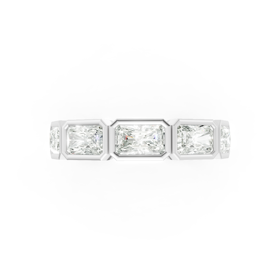 East West Radiant Diamond Bezel Set Band