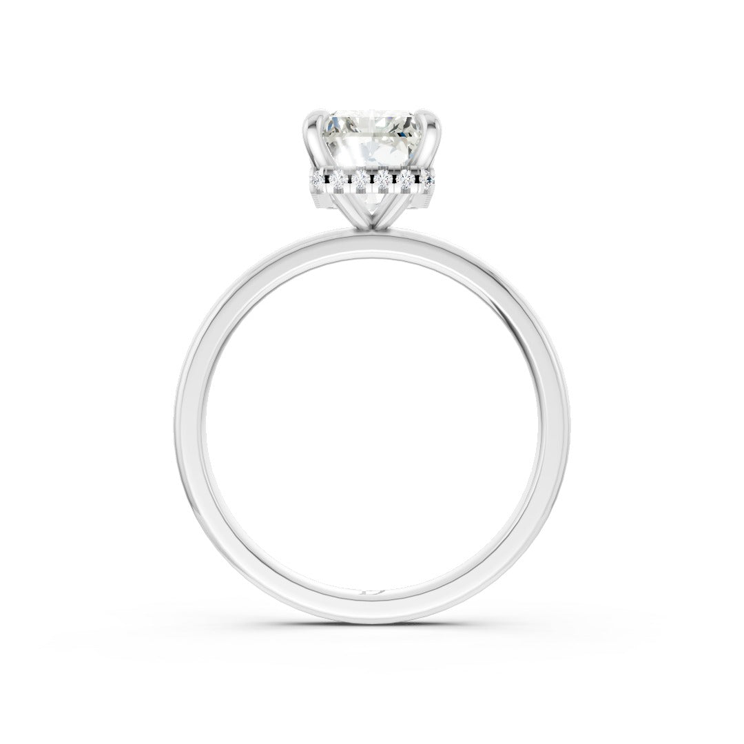 Hidden Halo Radiant Cut Diamond Engagement Ring