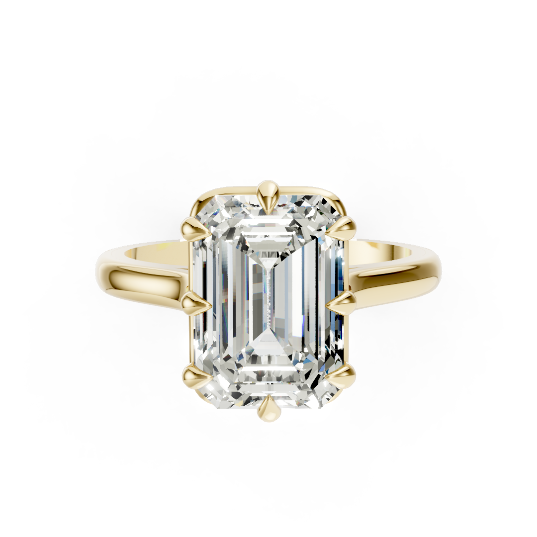8-Prong Emerald Cut Diamond Solitaire Ring