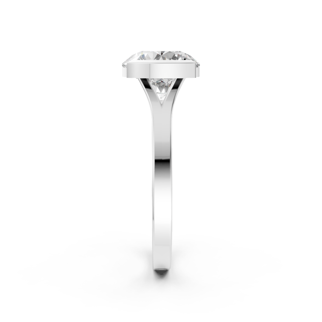 Round Cathedral Half Bezel Solitaire Ring