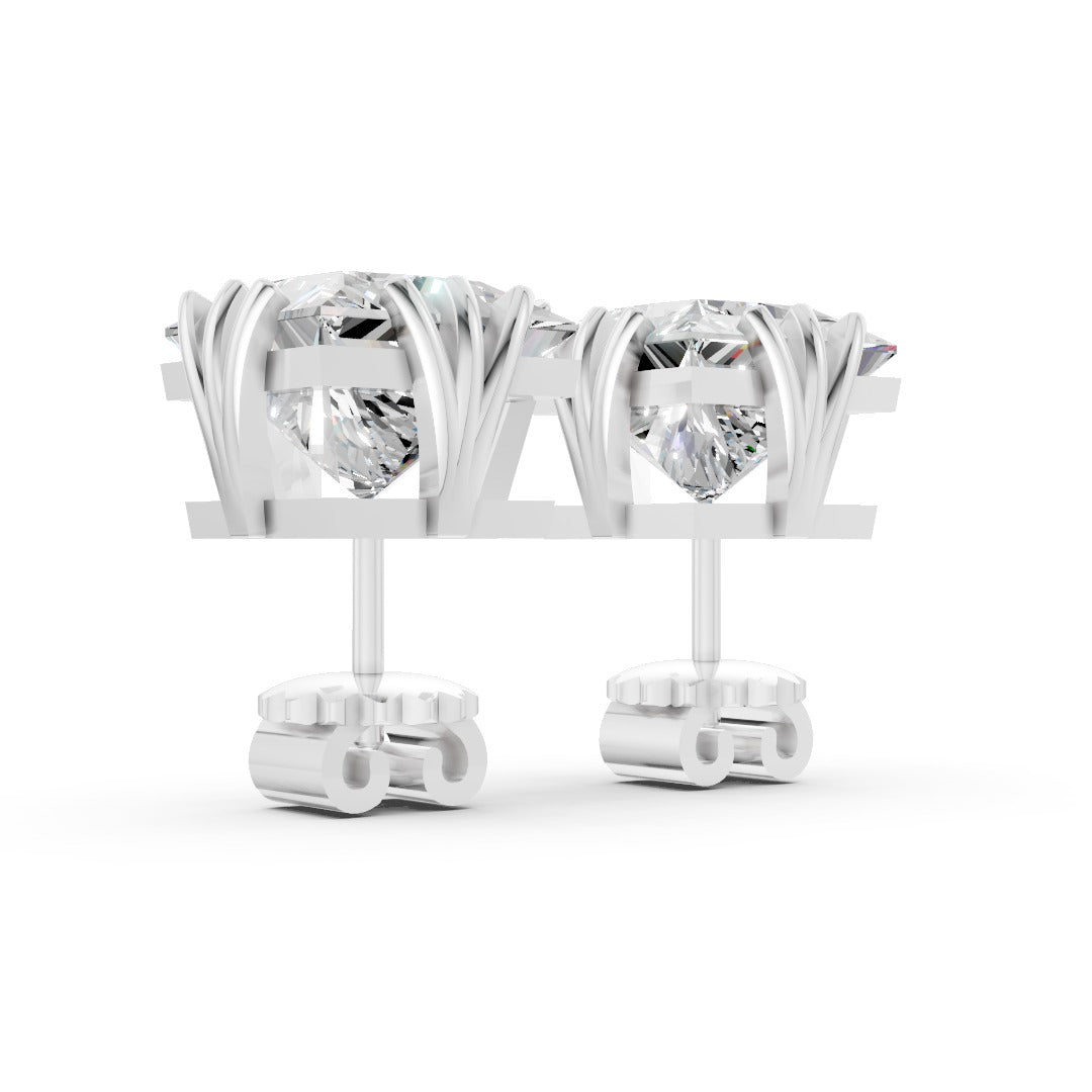 Princess Brilliant Lab Grown Diamond Stud Earrings