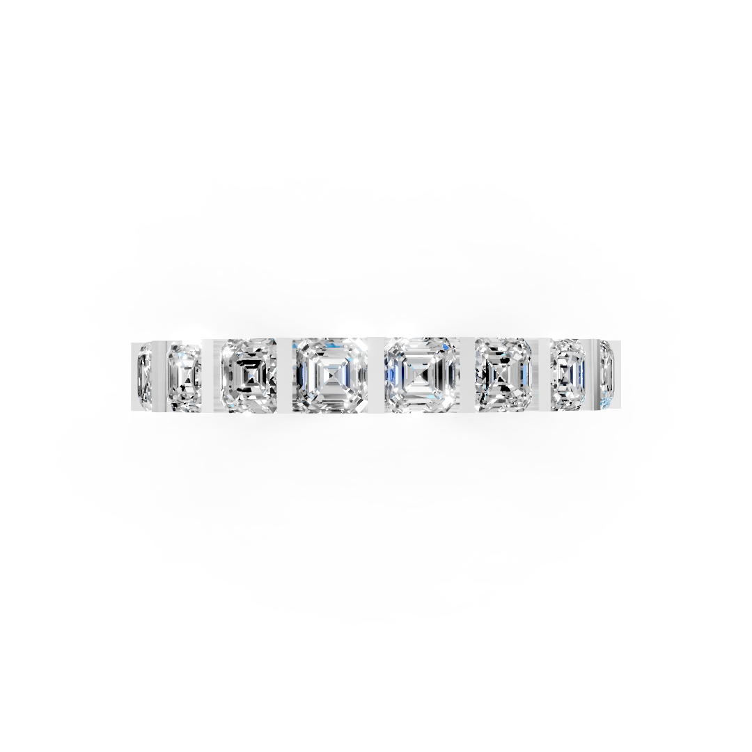 Asscher Diamond Bar Set Half Eternity Band