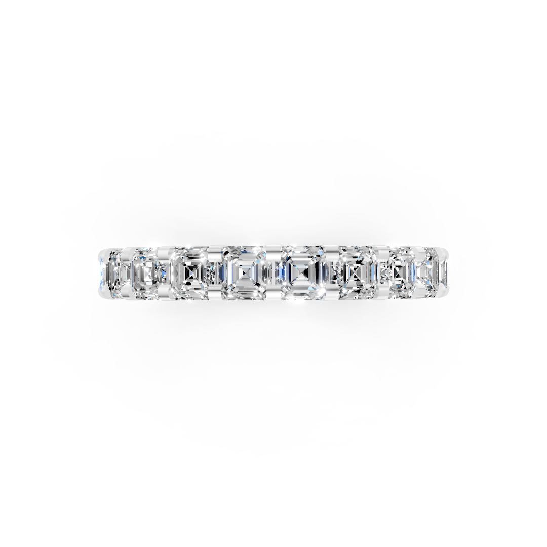 Asscher Diamond U Prong Full Eternity Band