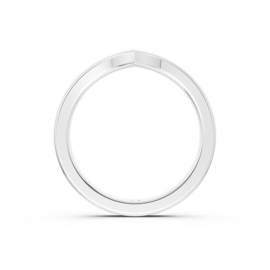 Unisex Classic V-Shape Plain Gold Wedding Band