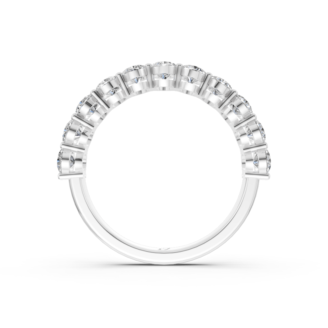 Oval Diamond Half Eternity Band